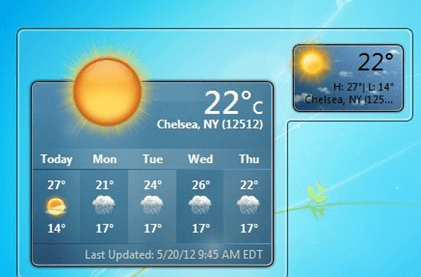 Accuweather desktop widget