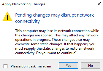 apply networking changes