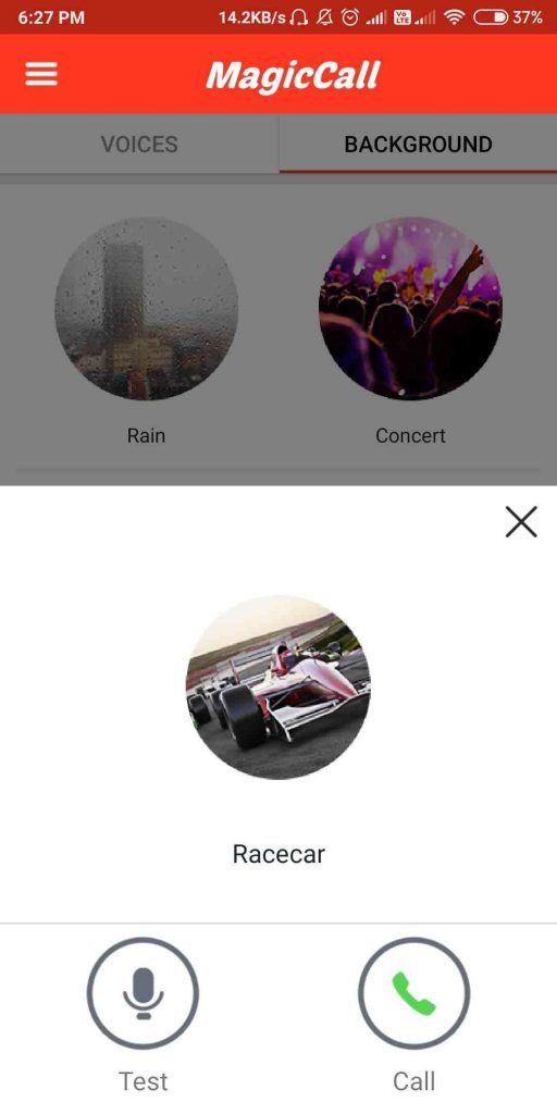 background of your call