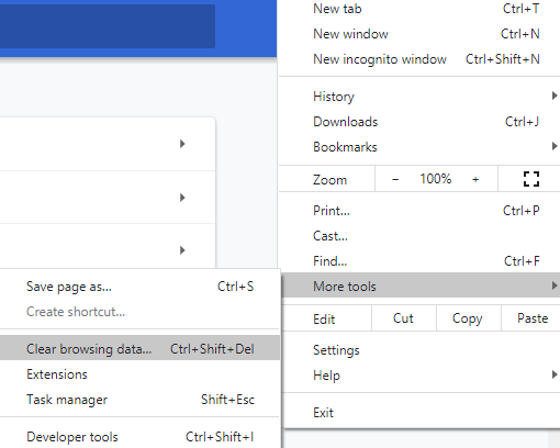 Clear Cache and Cookies in Chrome - Clear Browsing data