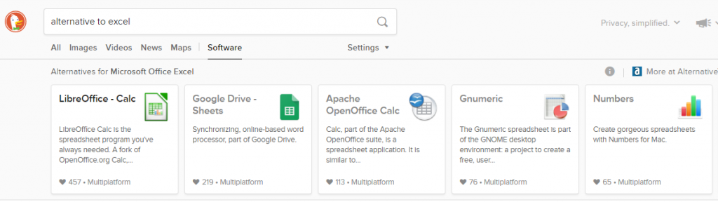 DuckDuckGo Search Engine -Alternatives to App