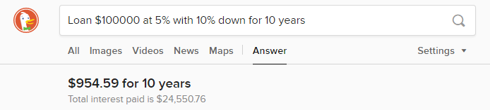 DuckDuckGo Search Engine - Loan calculator