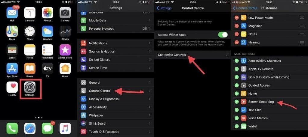 how to screen record with sound on iphone