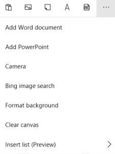 Microsoft whiteboard - access object toolbar