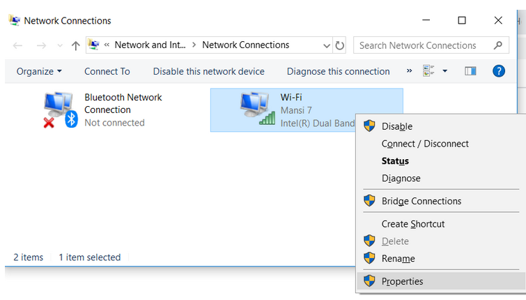 change the DNS settings