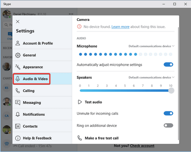 Configure Skype’s Video Settings