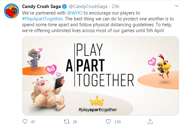 candy crush tweet