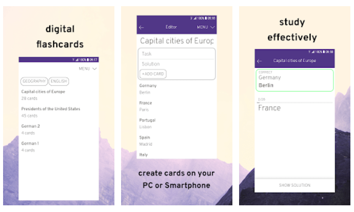 digital flash card
