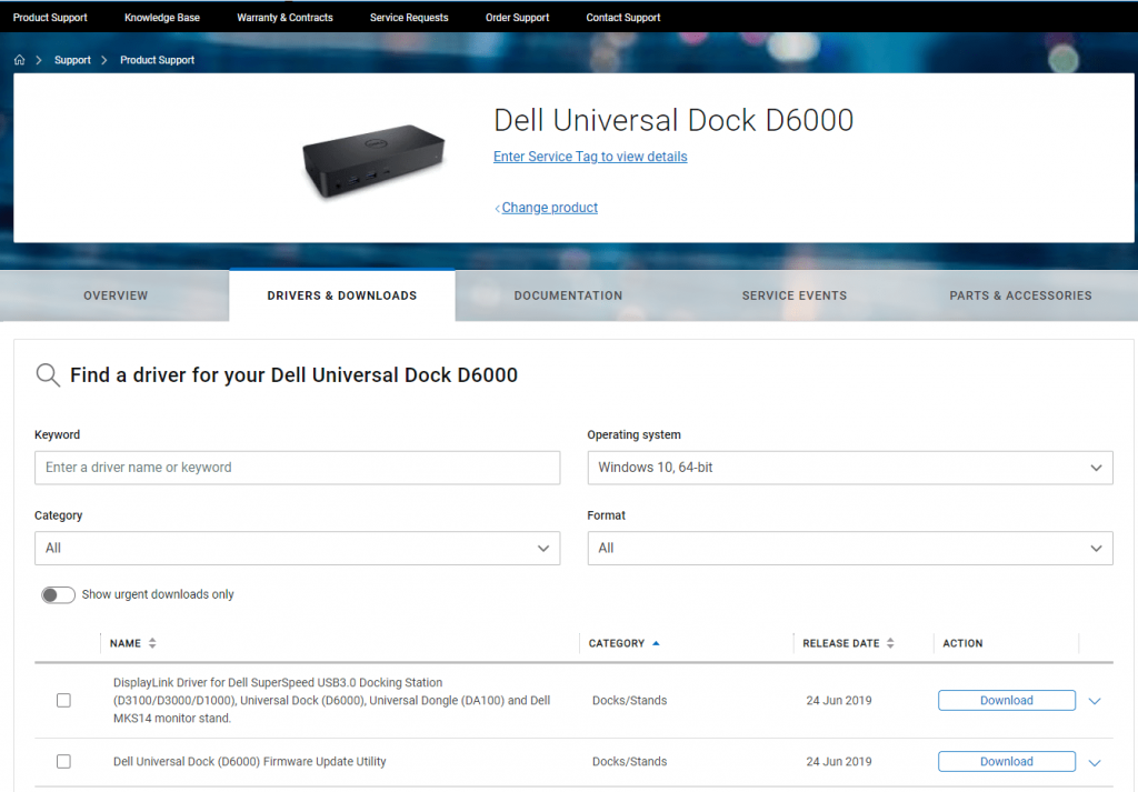 dell d3000 docking station drivers