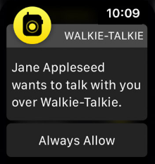 how to use walkie talkie on apple watch - message