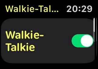 how to use walkie talkie on apple watch - toggle switch
