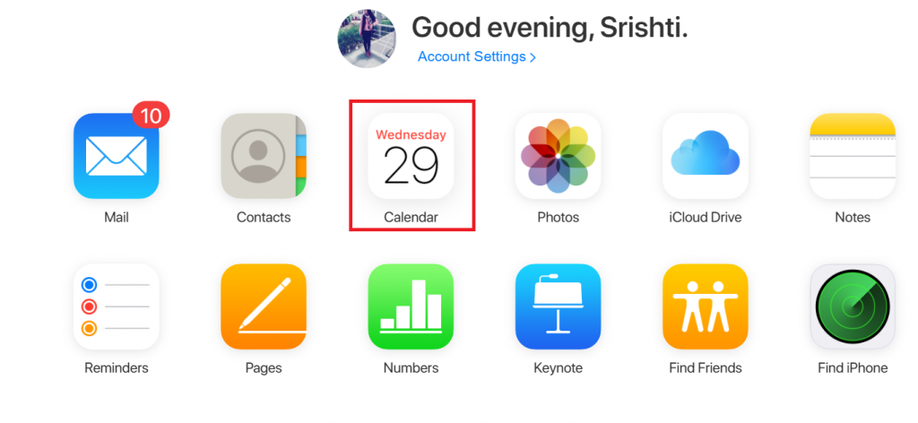 iCloud for windows calendat