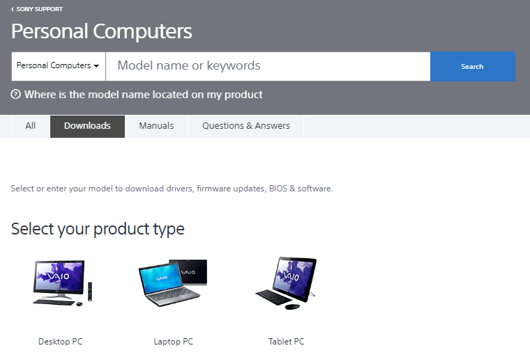 sony vaio update doesnt recognize my computer as sony