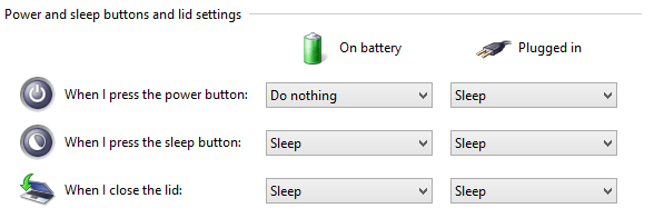 press power button