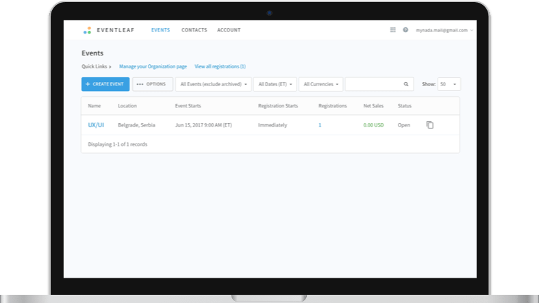 EventLeaf event software