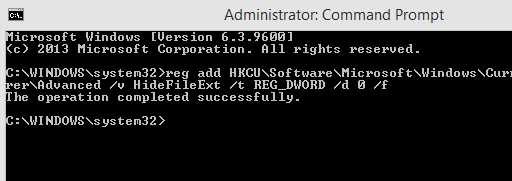 How Do I Show File Extensions in Windows 10 Using the Command Prompt