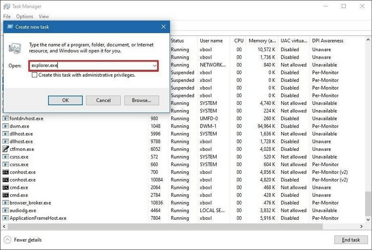 Restart The Explorer.Exe Process