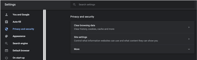 Go to Privacy & Security