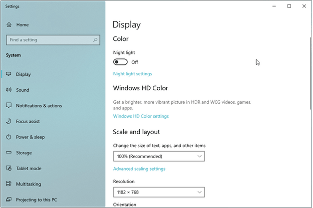 Scaling The Display Settings