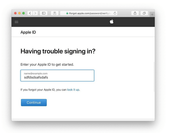 Enter your Apple ID to verify your identity. 