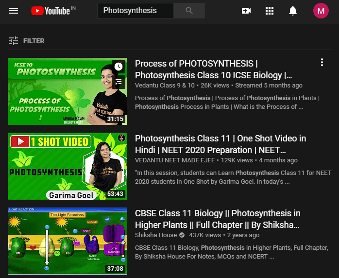category option in youtube