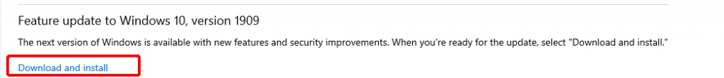 download and install update in windows
