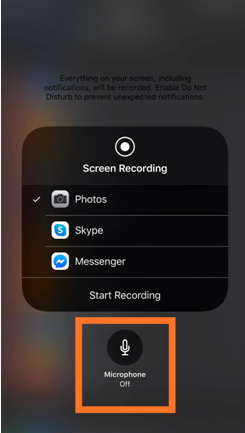 microphone off to stop recording on iPhone