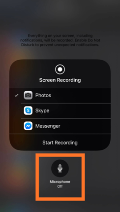screen record on iPhone with audio