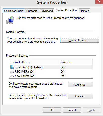 registry editor windows System restore