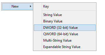 registry editor windows create Dword