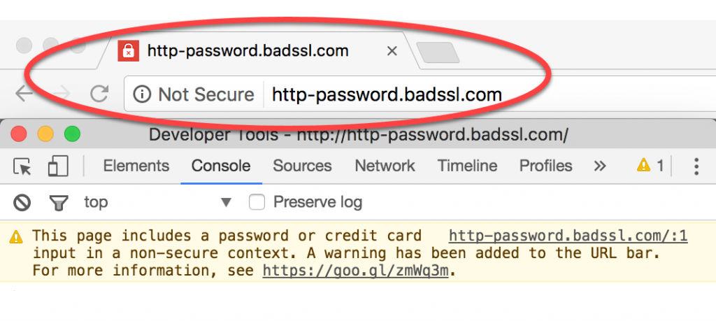 unsecure website