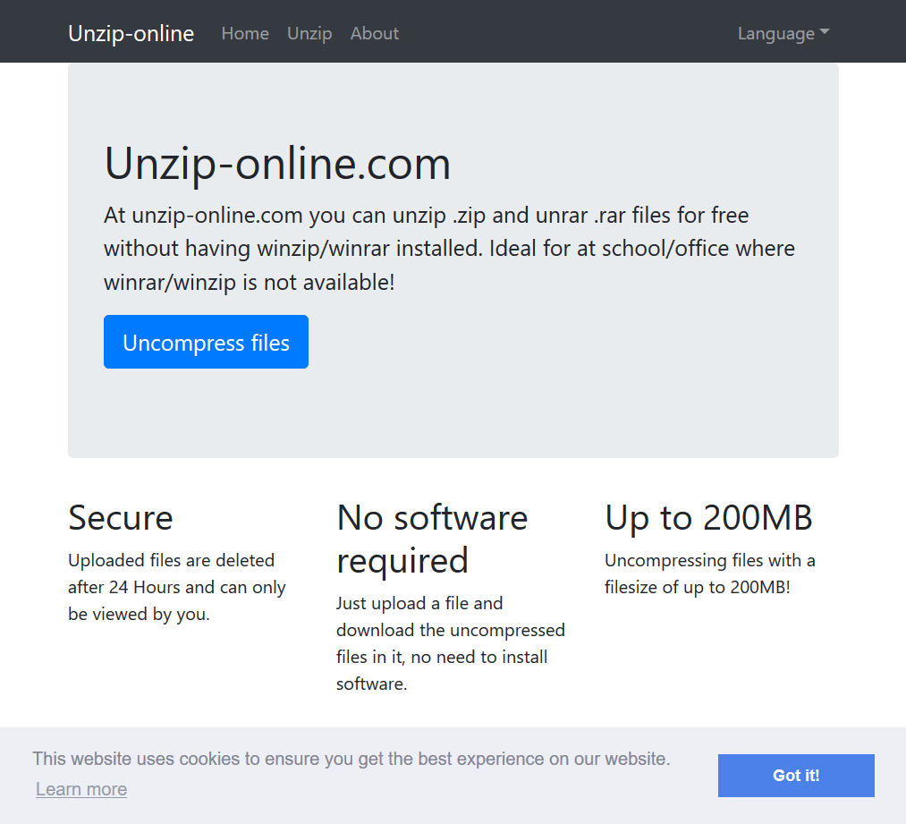 free unzip files online