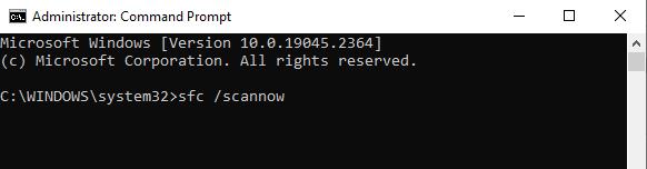 Cmd sfc scannow