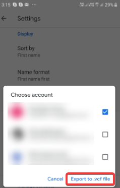 Exporting Contacts