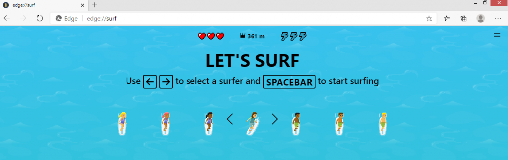 How to Play Microsoft Edge Surf Game begin