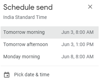 Schedule send