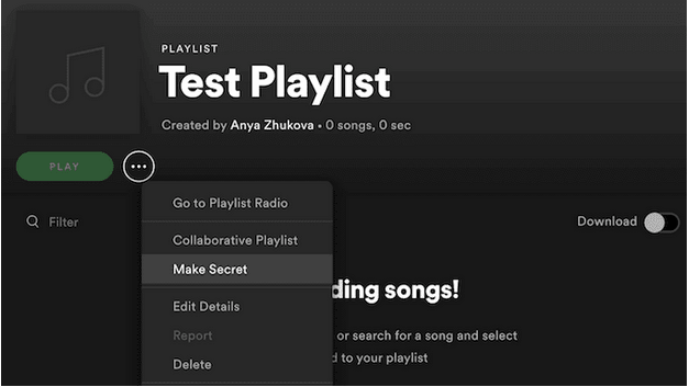 How to Create Secret Playlist on Spotify