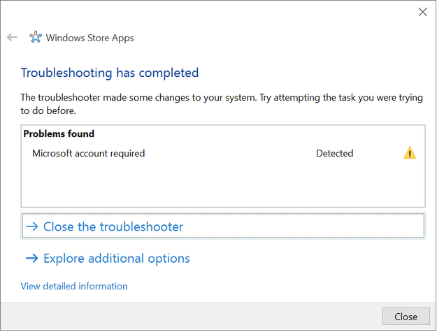 download microsoft troubleshooter for ms store windows 10 1709