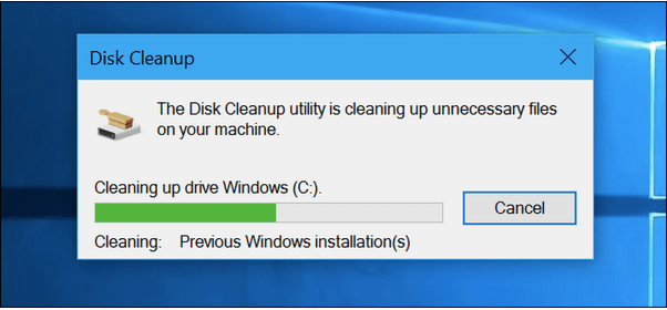 Disk Cleanup” button in the “General