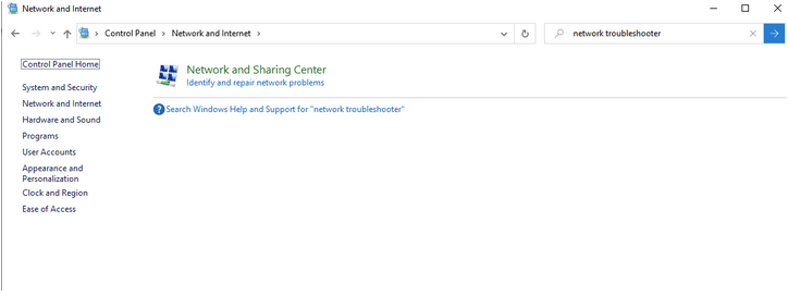 Run Network Troubleshooter