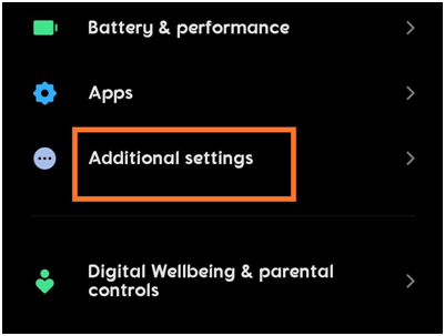 additional settings