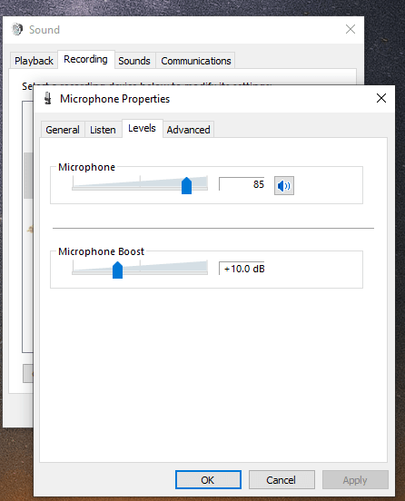 microphone settings in windows, increase microphone volume windows 10