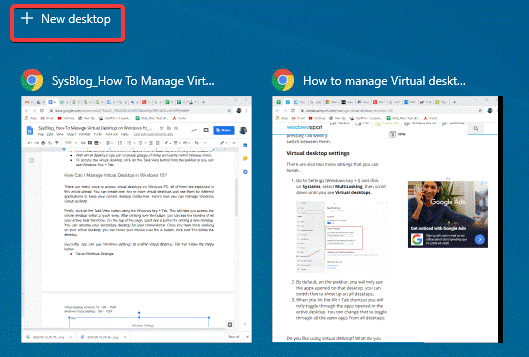 new desktop in windows 10, virtual desktop windows