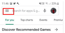 option bar in google play