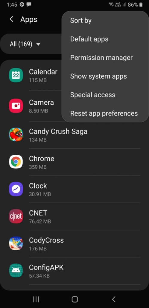 tap on stacked dots to make default app, how to make google my default search engine in android