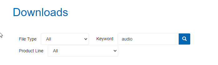 type audio search in downalod box