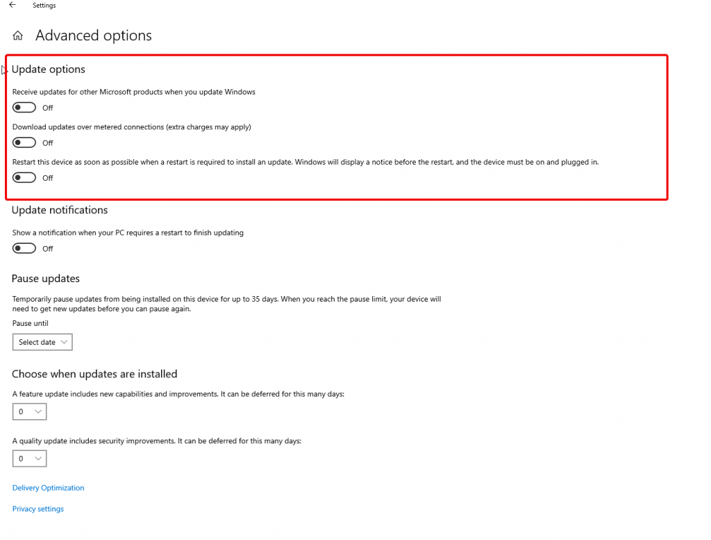 update option, how to update windows 10