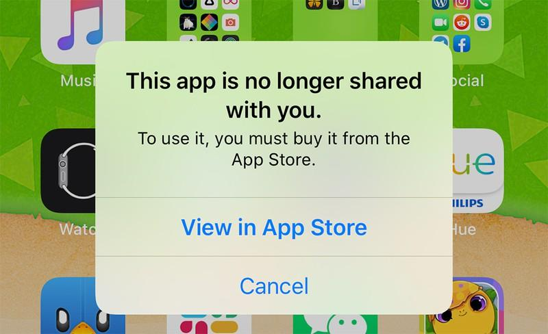 view an app store, Fix This App Is No Longer Shared With You