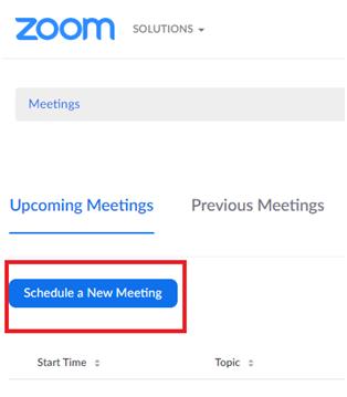 zoom meeting schedule