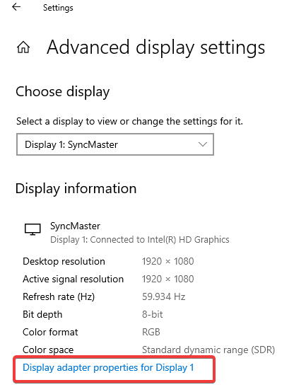 Advance Display Setting
